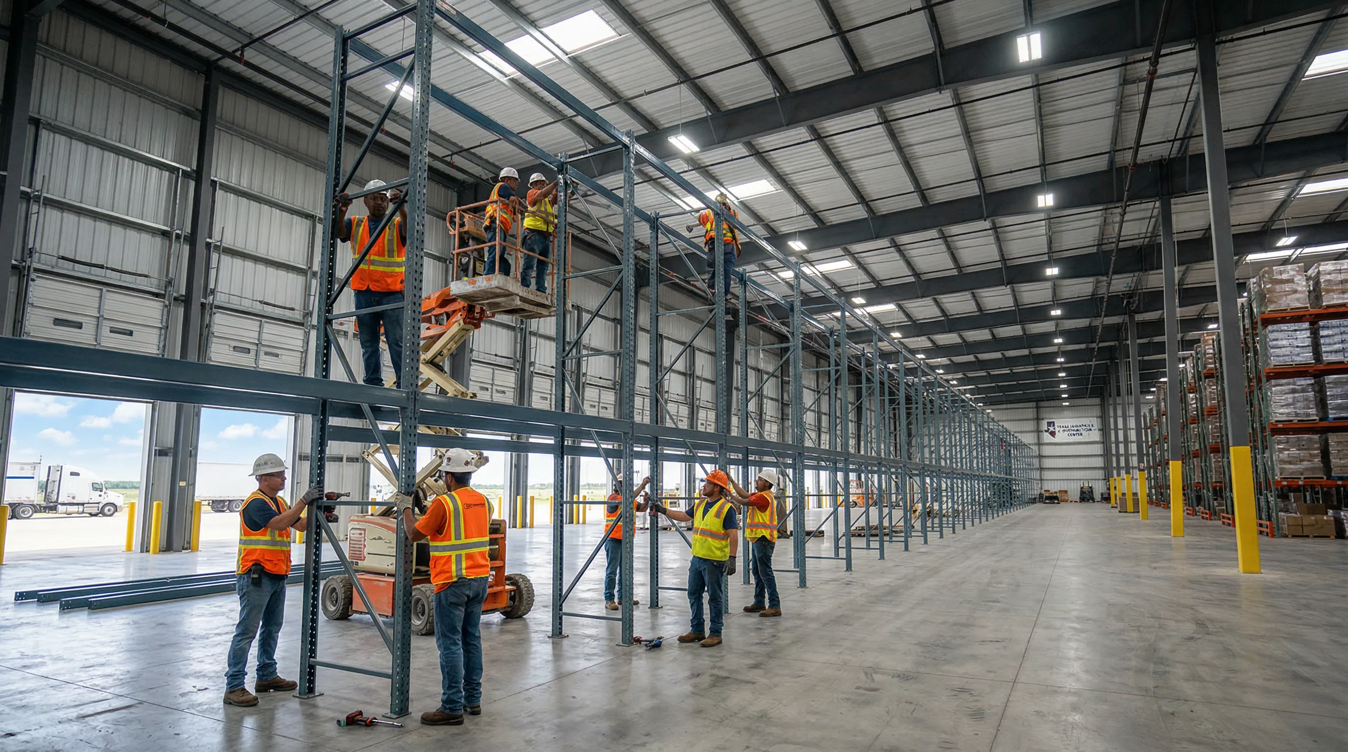 Pallet racking installation in a Chesapeake VA warehouse facility