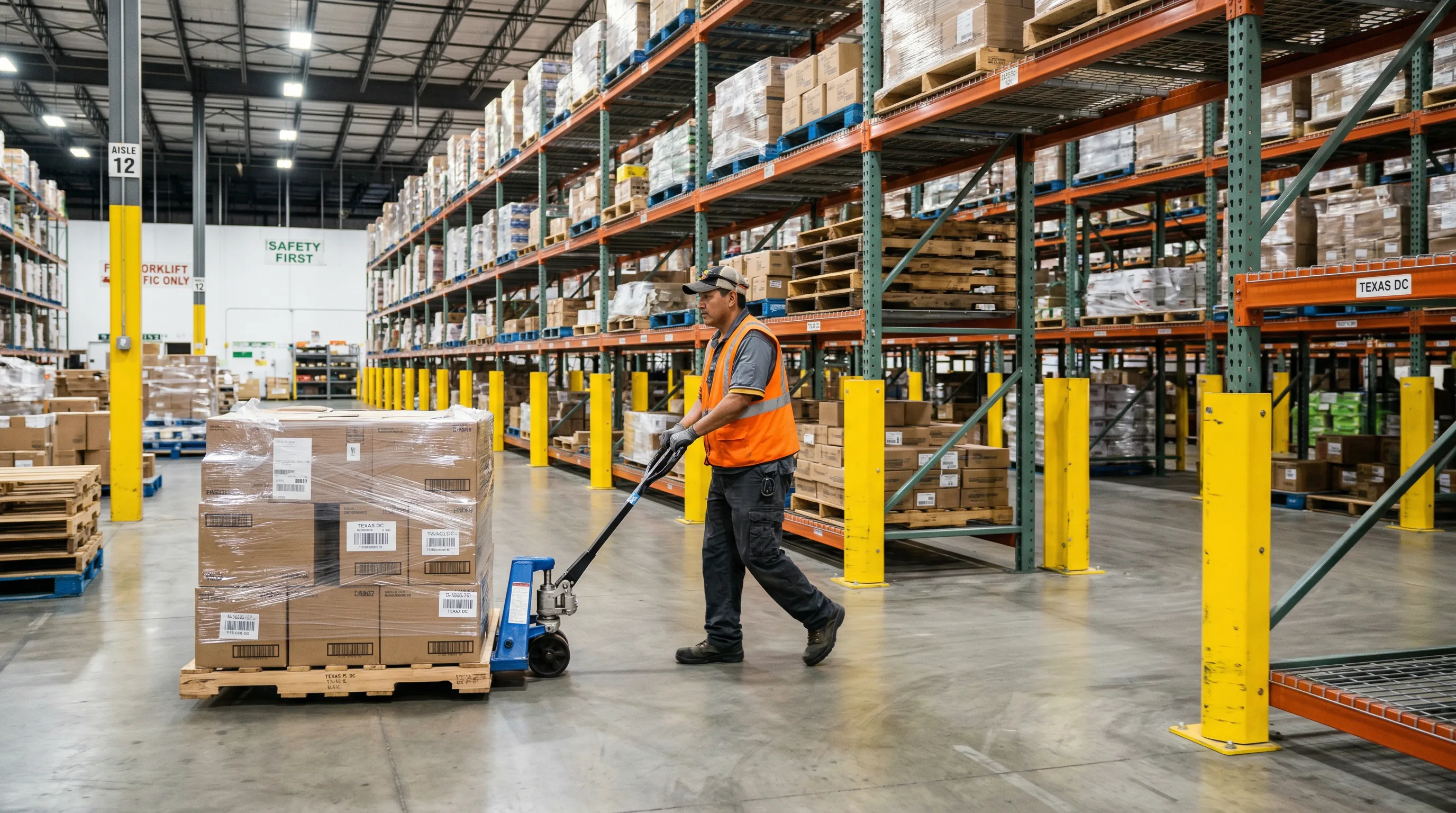 Material handling equipment and warehouse accessories in a Hampton Roads warehouse